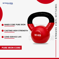 Strauss Kettlebell 10 Kg - Non-slip grip fitness gear