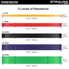 Strauss Resistance Band | Pull Up Bands Ideal for Home Exercise,Chin Ups, Squats & Core Workout | for Gym Men & Women | Resistance Bands, Loop Bands & Toning Bands | Resistance Level: 23-57Kg,(Green)