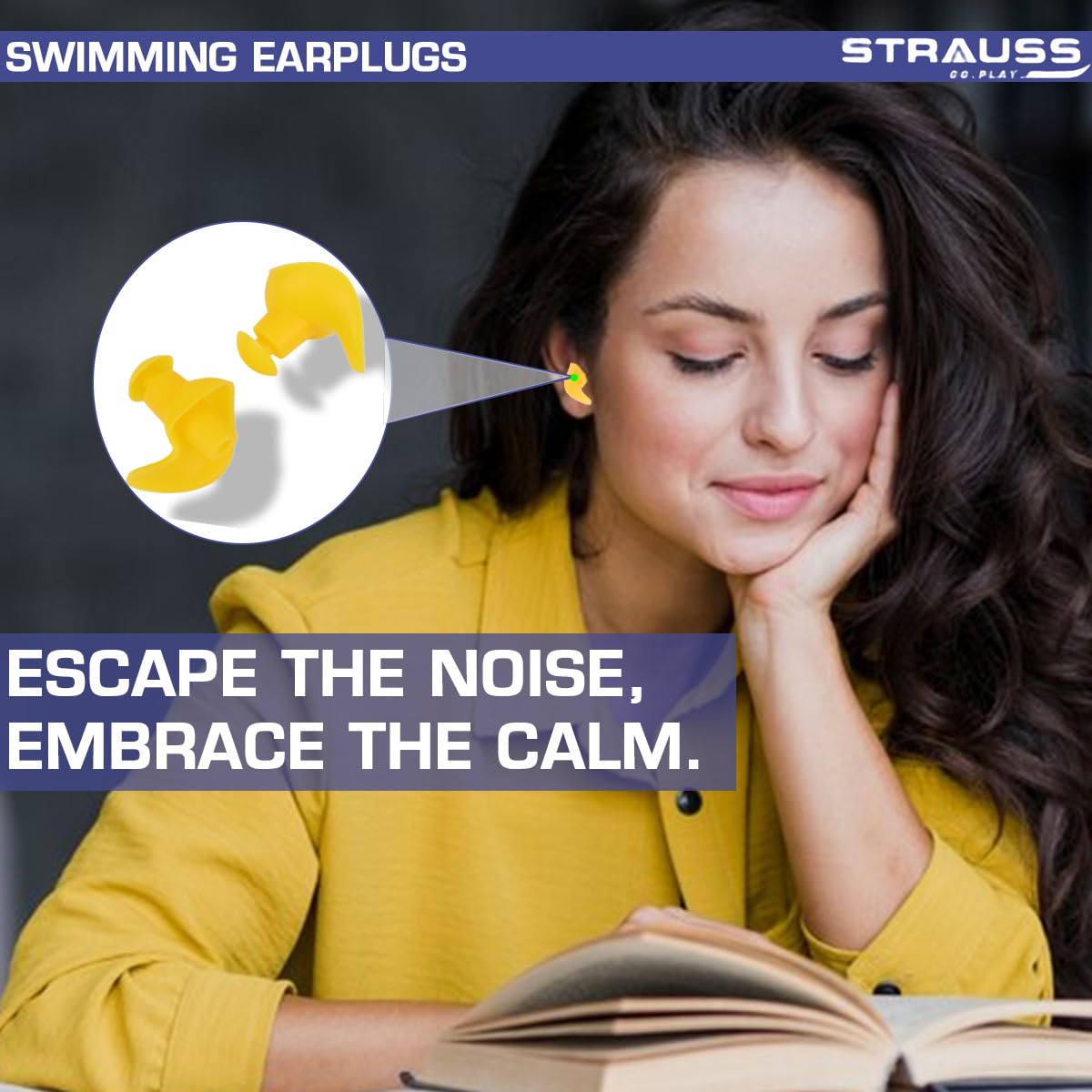 Strauss Swimming Earplugs - Perfect for meditation and focus