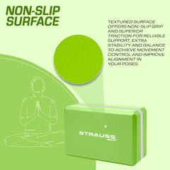 Strauss Yoga Block (Green/Grey),Pair