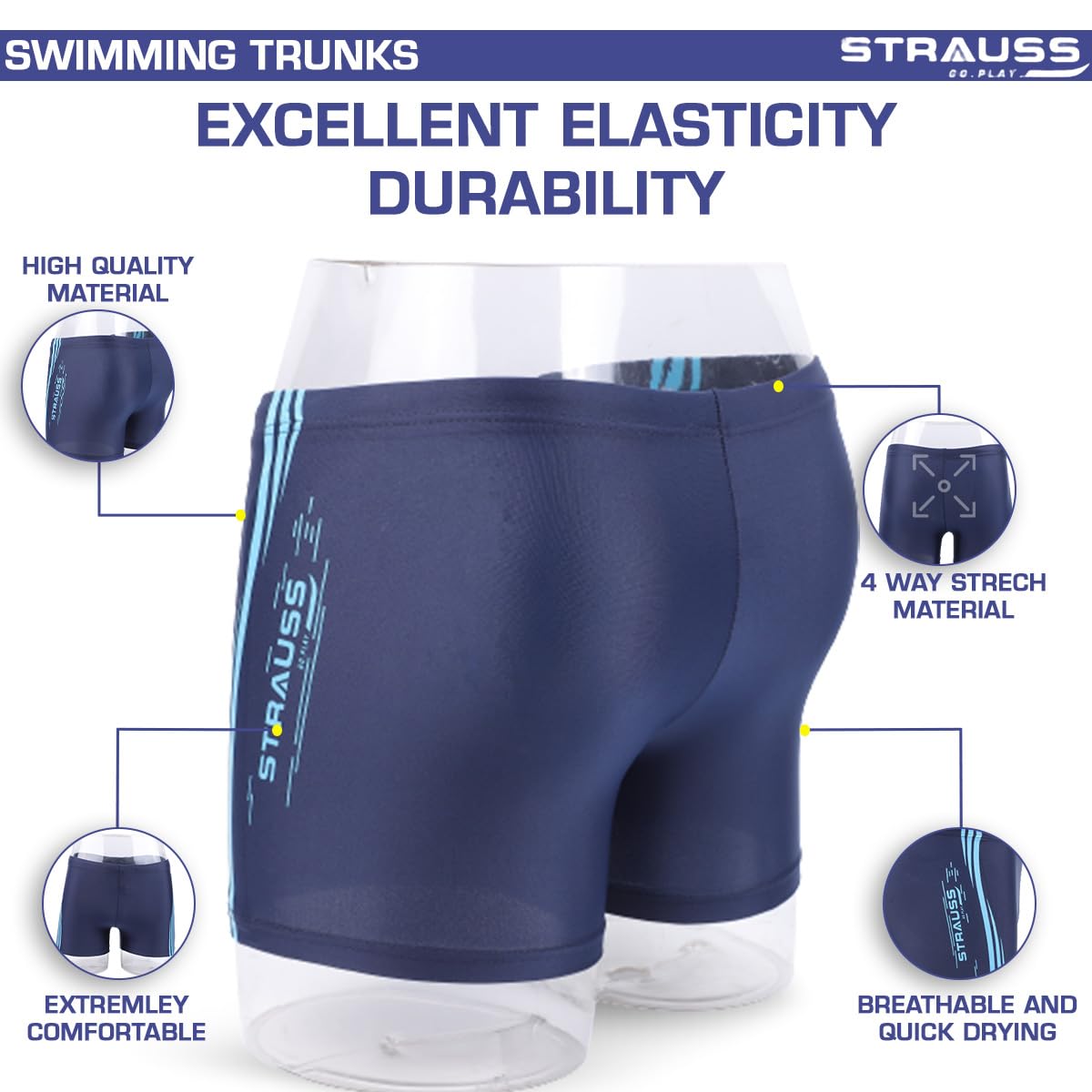 Strauss Swimming Shorts - Versatile for Sports Activities