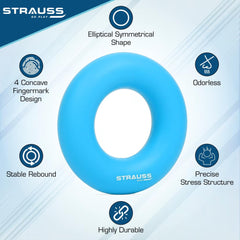 Strauss Finger Stretcher | Hand Strengthener for Carpal Tunnel Relief and Grip Strength | Silicone Finger Gripper and Finger Stretcher | Ideal for All Skill Levels | Set of 2,(Blue)