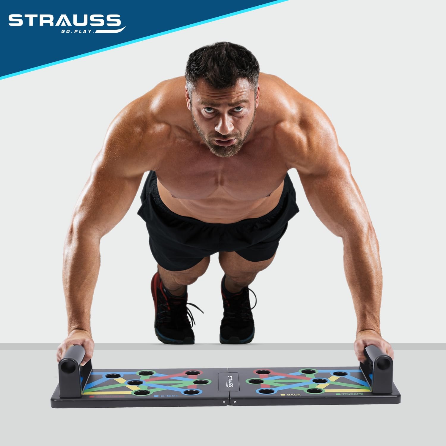 Strauss Portable Push Up Board - Travel Fitness