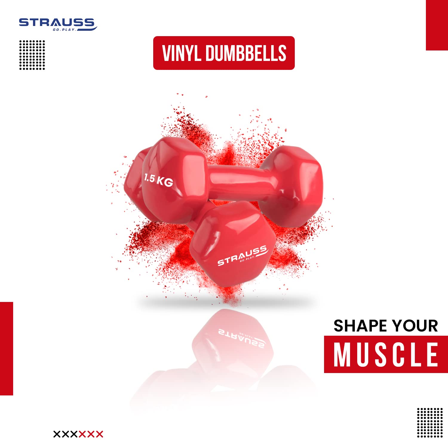 Strauss Premium Vinyl Dumbbells - Pilates exercises