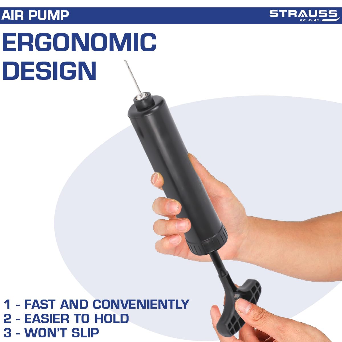 Strauss air pump - manually inflating a basketball