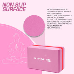 Strauss Yoga Block (Pink/Red), Pair