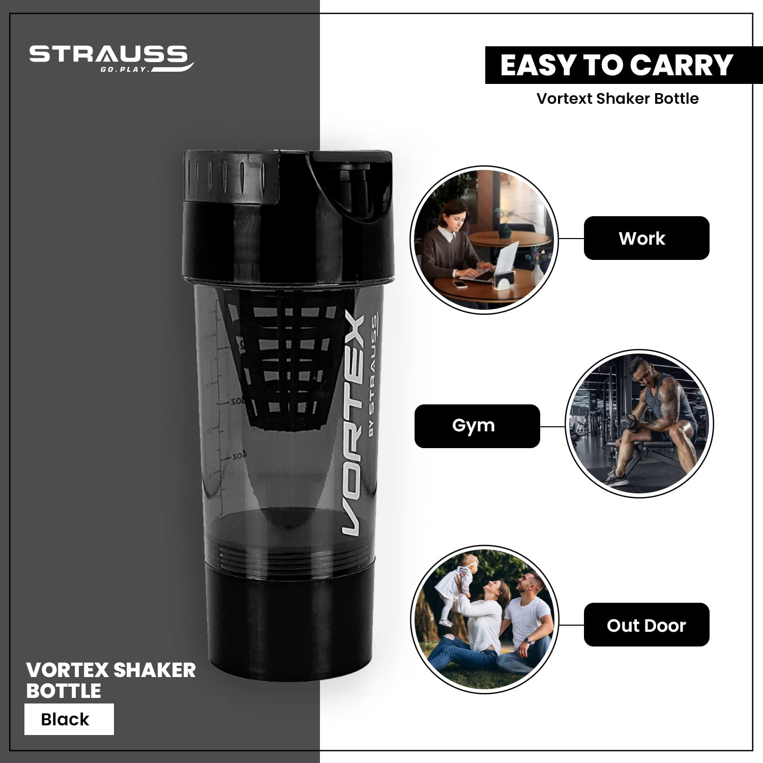 Strauss Vortex Shaker Bottle - Durable and Reliable