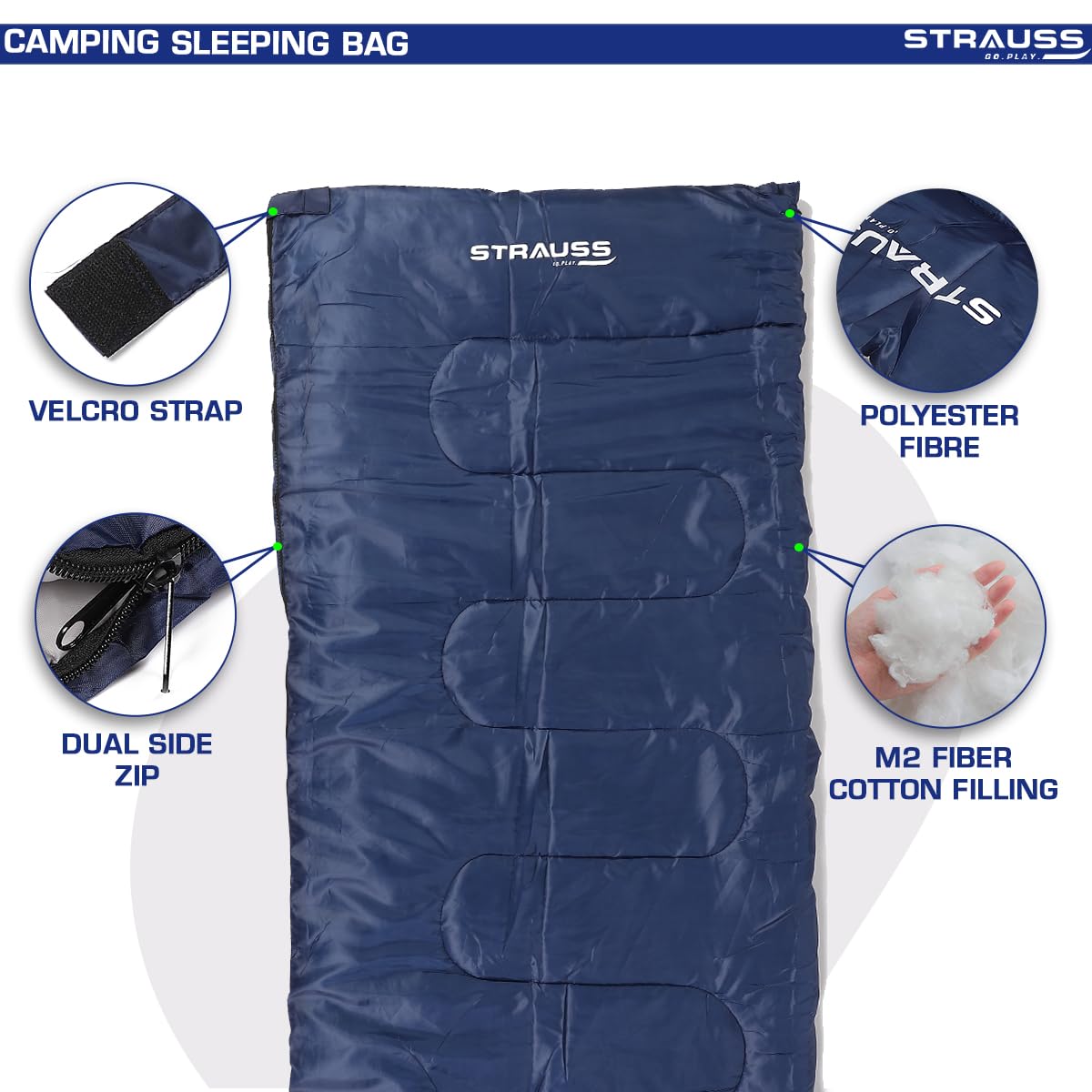 Strauss Sports Camping Sleeping Bag - Travel companion