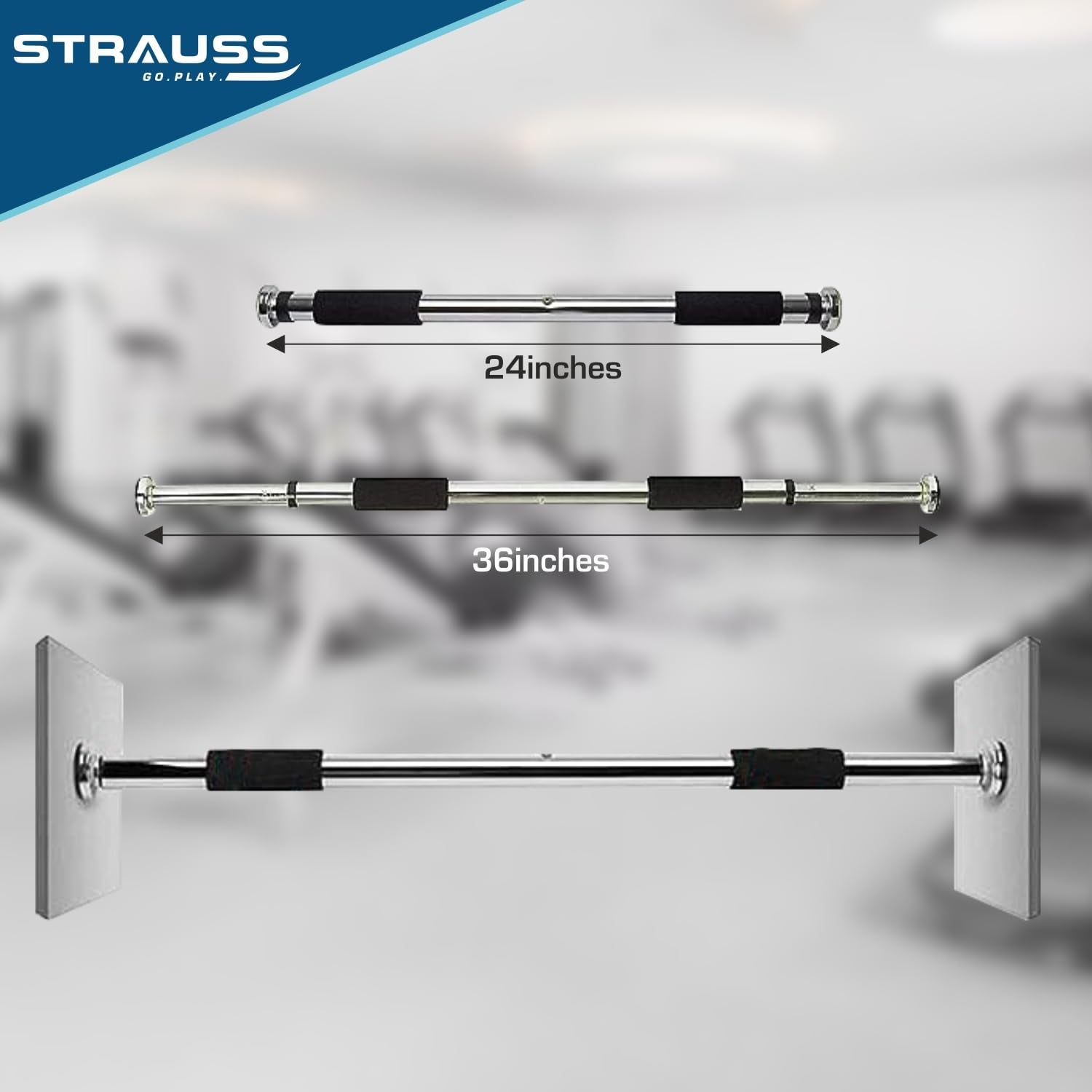 Strauss Chin Up Door Bar Pull Up Bars for Home Workout with Palm
