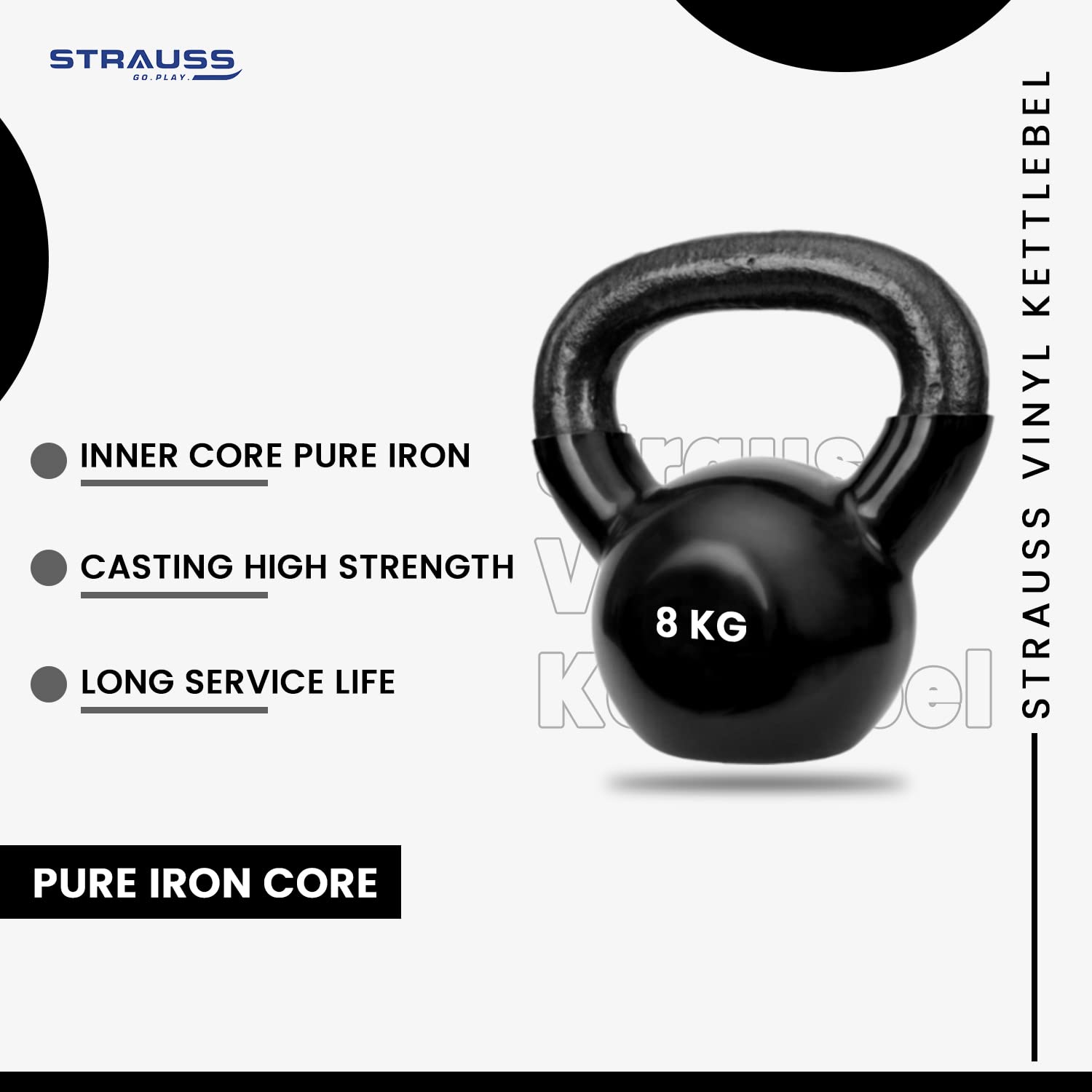 Strauss Kettlebell - Durable Vinyl for Long-Lasting Use