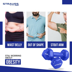 Strauss Premium Vinyl Dumbbells - Easy Grip