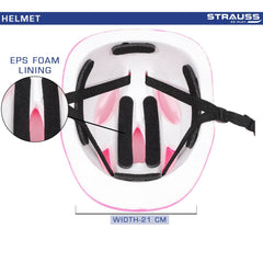 Strauss GlideX Cycling Helmet | Light Weight with Superior Ventilation | Mountain, Road Bike & Skating Helmet with Premium EPS Foam Lining | Ideal for Adults and Kids,(Pink)