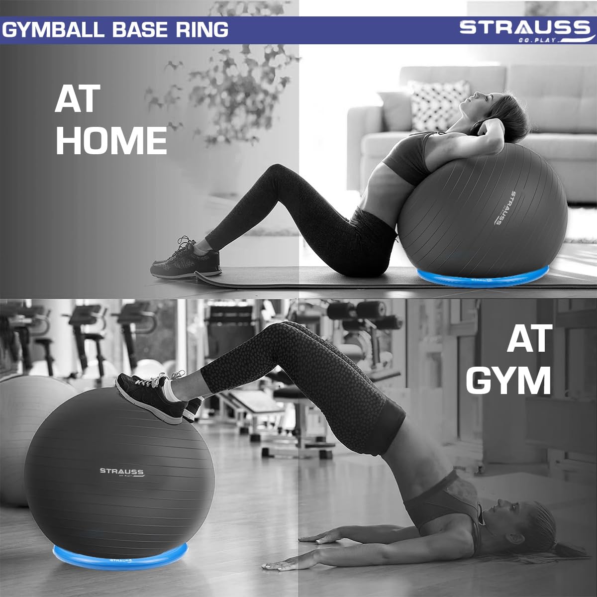 Strauss Gym Ball Base Ring - Anti-slip base for workouts