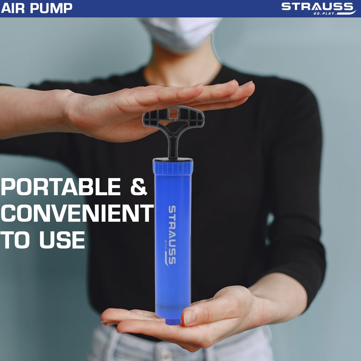 Strauss air pump - travel-friendly for outdoor sports