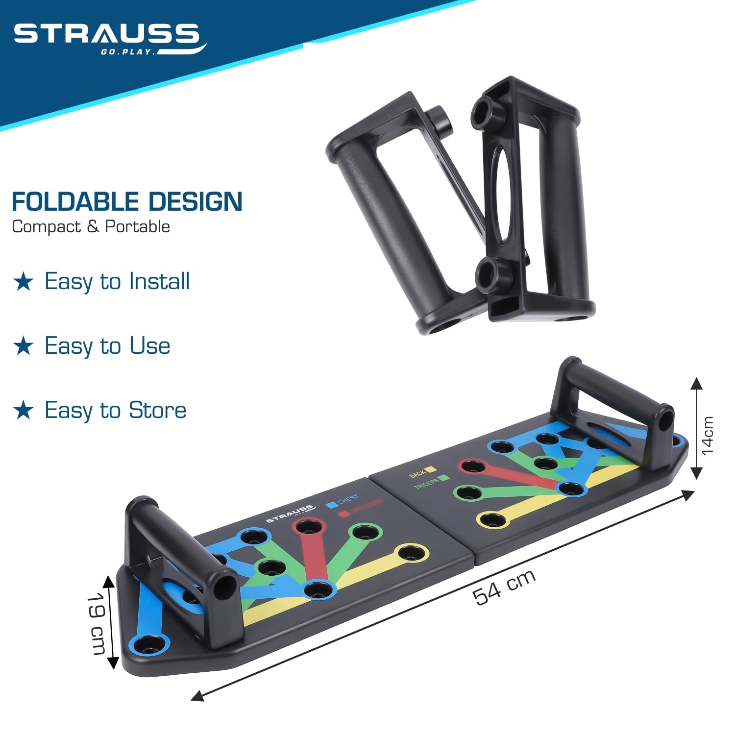 Strauss Push-Up Board - Comfortable grip workout tool