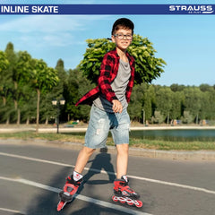 Strauss Inline Skates - Red adjustable roller skates