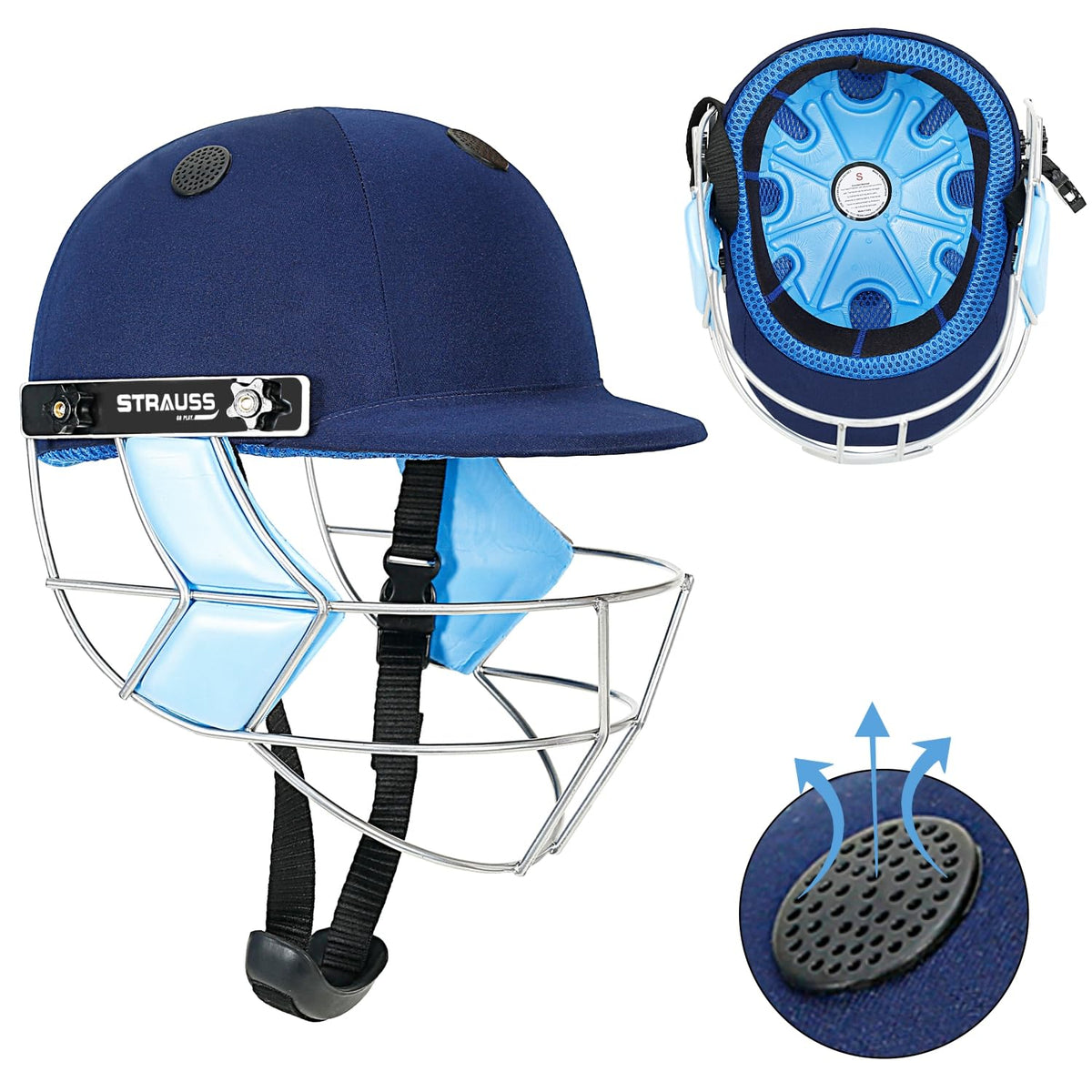 Strauss Cricket Helmet - Enhances safety while batting and fielding