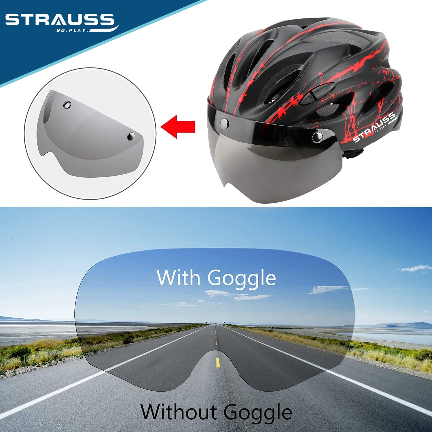 Strauss Cycling Helmet - Adjustable for a comfortable fit