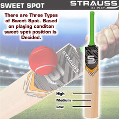 Strauss Knockout Scoop Tennis Cricket Bat,Plain, (Singapur Handle)