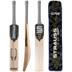 Strauss Grand Cricket Bat | Kashmir Willow | Cricket Bat with Grip for Tournament Match | Standard Leather Ball Bat for Cricket | Size: Short Handle (1150-1250 Grams)