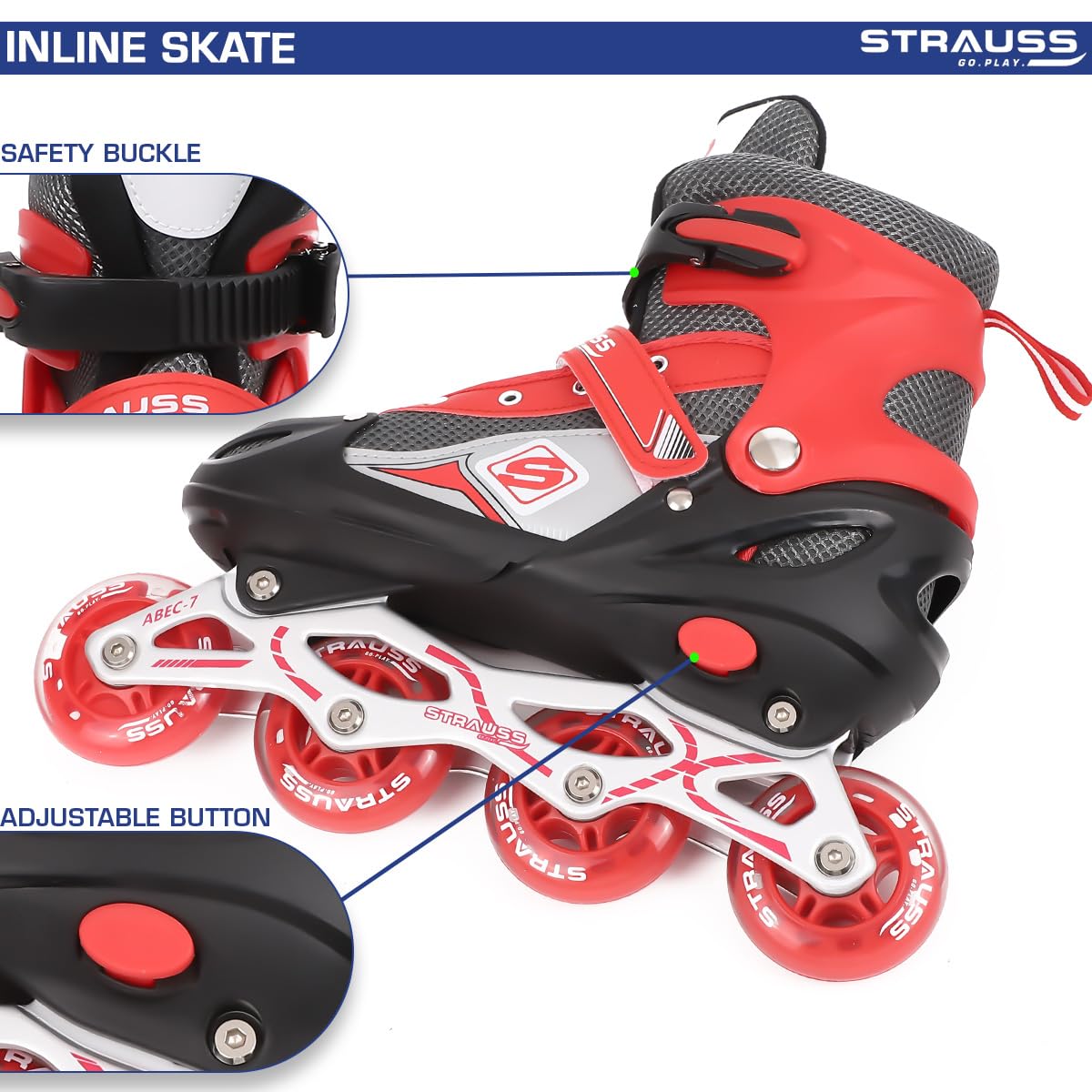 Strauss Inline Skates - Comfortable fit for children