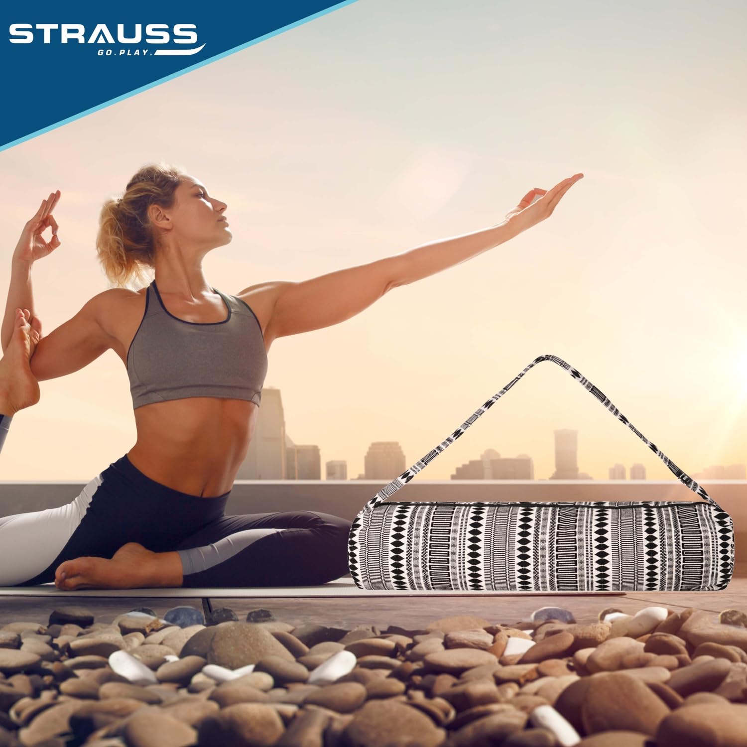 Strauss Jacquard Yoga Mat Bag - Traveling Use