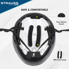 Strauss ArmorX Cycling Helmet | Light Weight with Superior Ventilation | Mountain, Road Bike & Skating Helmet with Premium EPS Foam Lining | Ideal for Adults and Kids, (Blue)