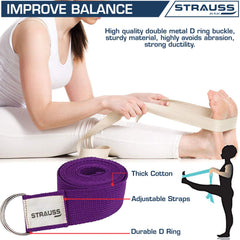 Strauss Yoga Belt, 6 Feet (Purple)