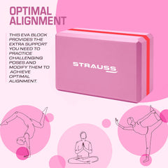 Strauss Yoga Block (Pink/Red), Pair