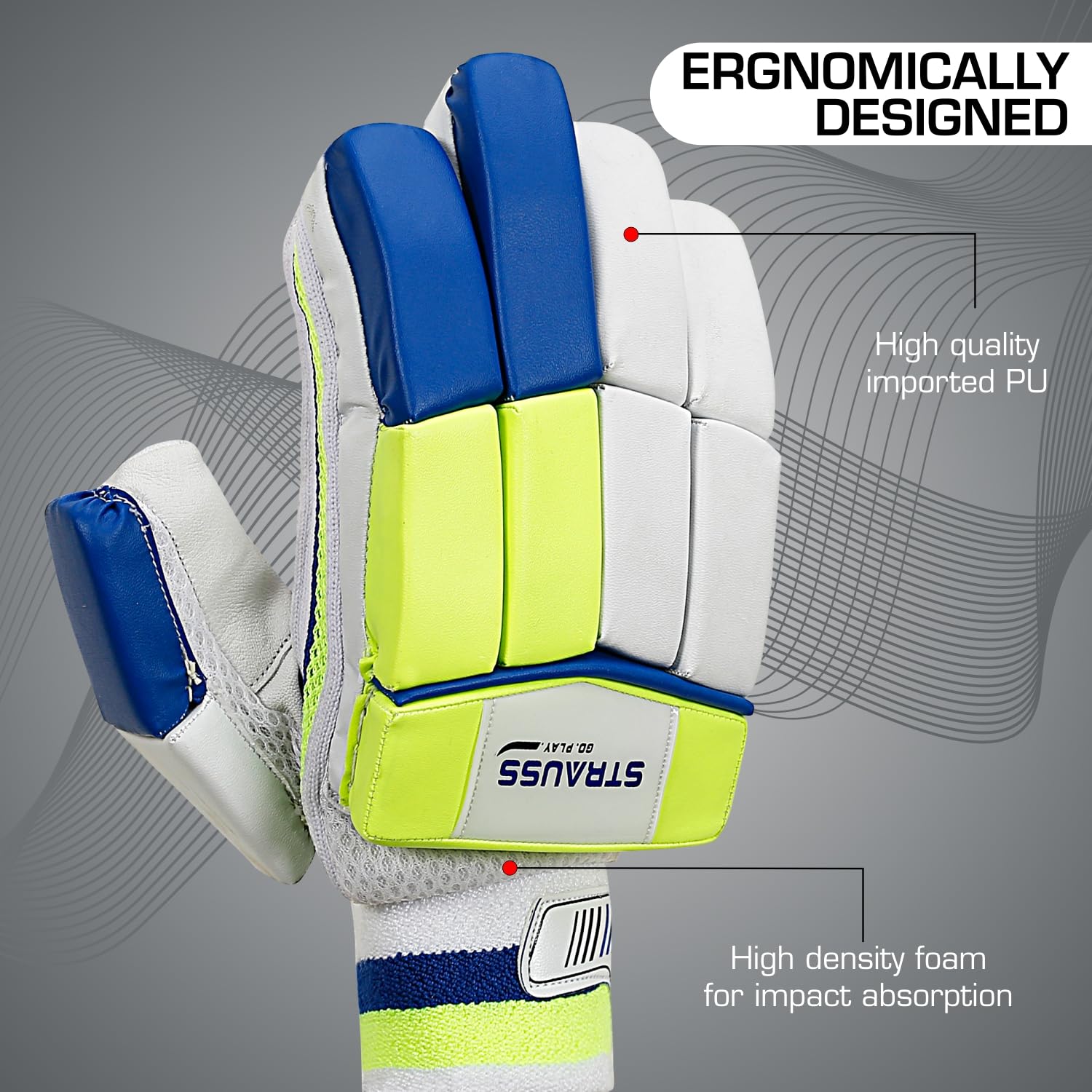 Strauss cricket gloves multicolor - stylish on the field