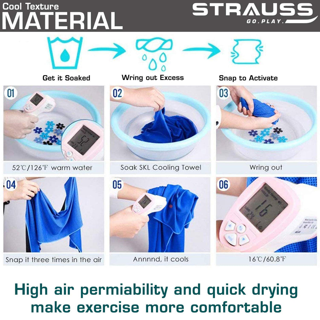STRAUSS Anti-Microbial Sports Cooling Hand Towel | Microfiber Cloth ...