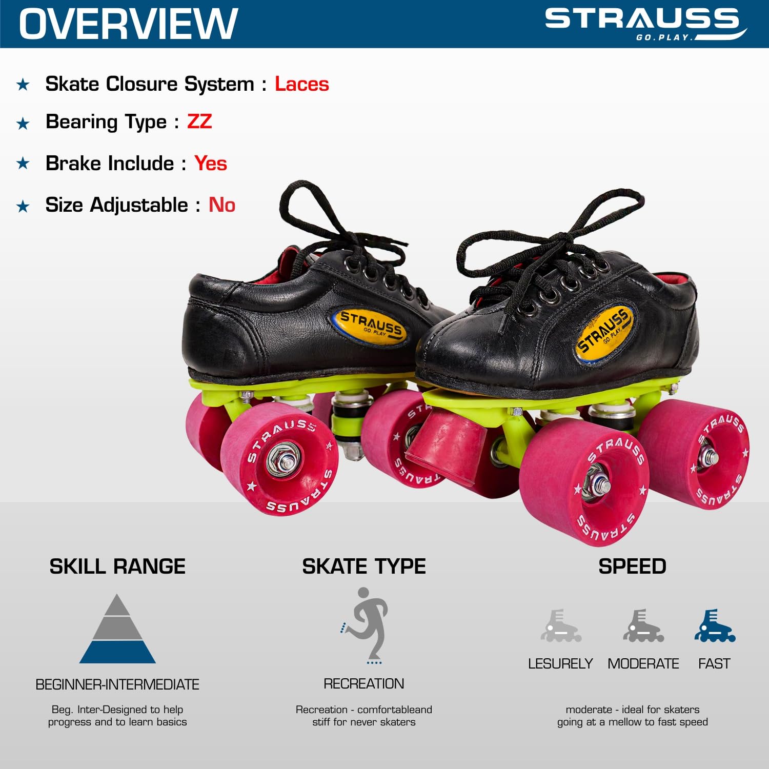 Strauss Gripper Skating Shoes - Outdoor skating fun