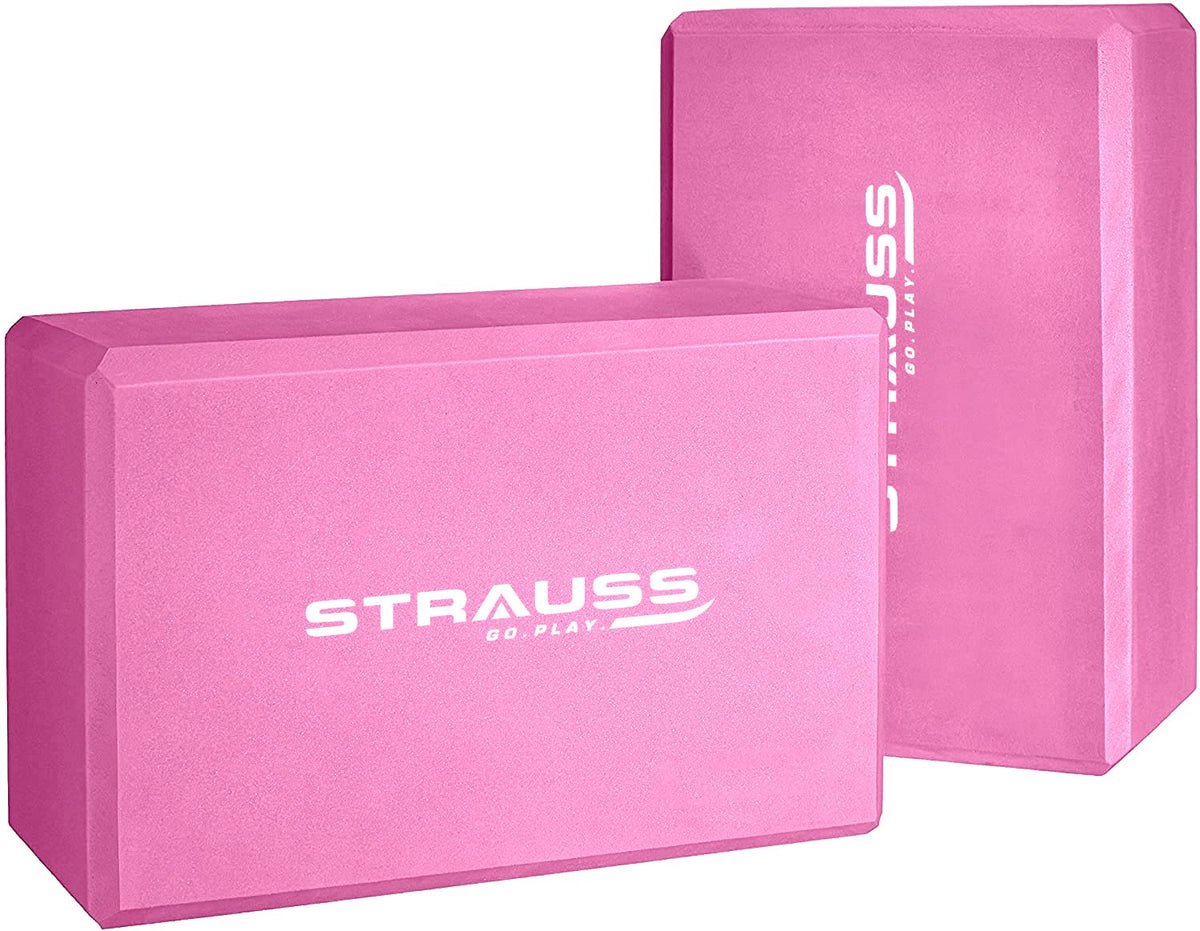 Strauss Yoga Block (Pink), Pair