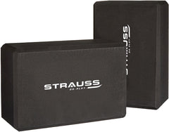 Strauss Yoga Block (Black) and Yoga Block (Black)