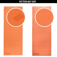 Strauss Anti Skid TPE Yoga Mat with Carry Bag, 8mm, (Orange)