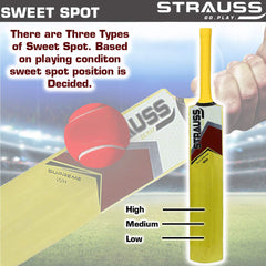 Strauss Supreme Scoop Tennis Cricket Bat,Full Duco,Green, (Wooden Handle)