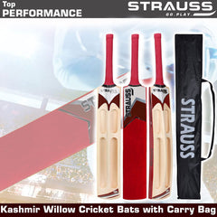 Strauss Supreme Scoop Tennis Cricket Bat, Half Duco, Red, (Wooden Handle)