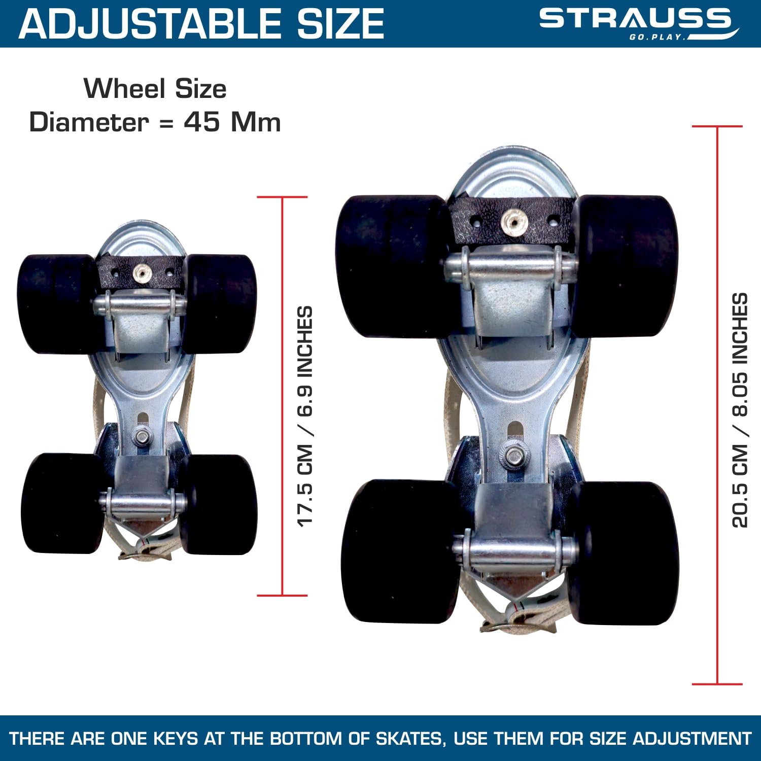 Strauss Tenacity Roller Skates - Black and Silver design