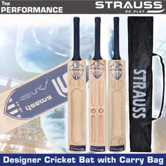 Strauss Kashmir Willow Cricket Bat, (Short Handle) Designer