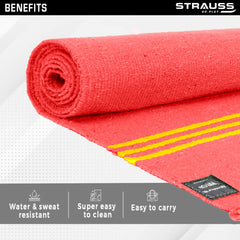 Strauss red cotton yoga mat - family yoga practice