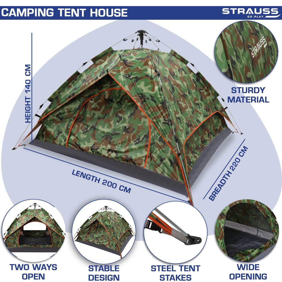 STRAUSS portable tent - waterproof camping