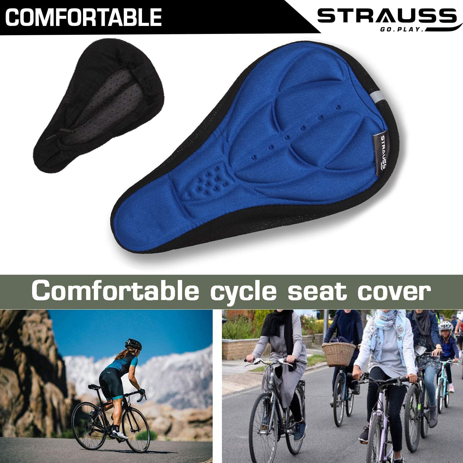 Strauss 3D Sponge Seat Covers - Spinning class comfort