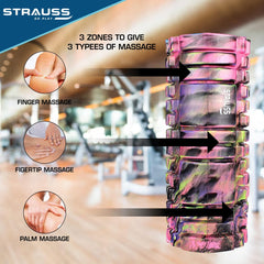 Strauss Deep Tissue Massage Foam Roller, 33 cm, (Pink)