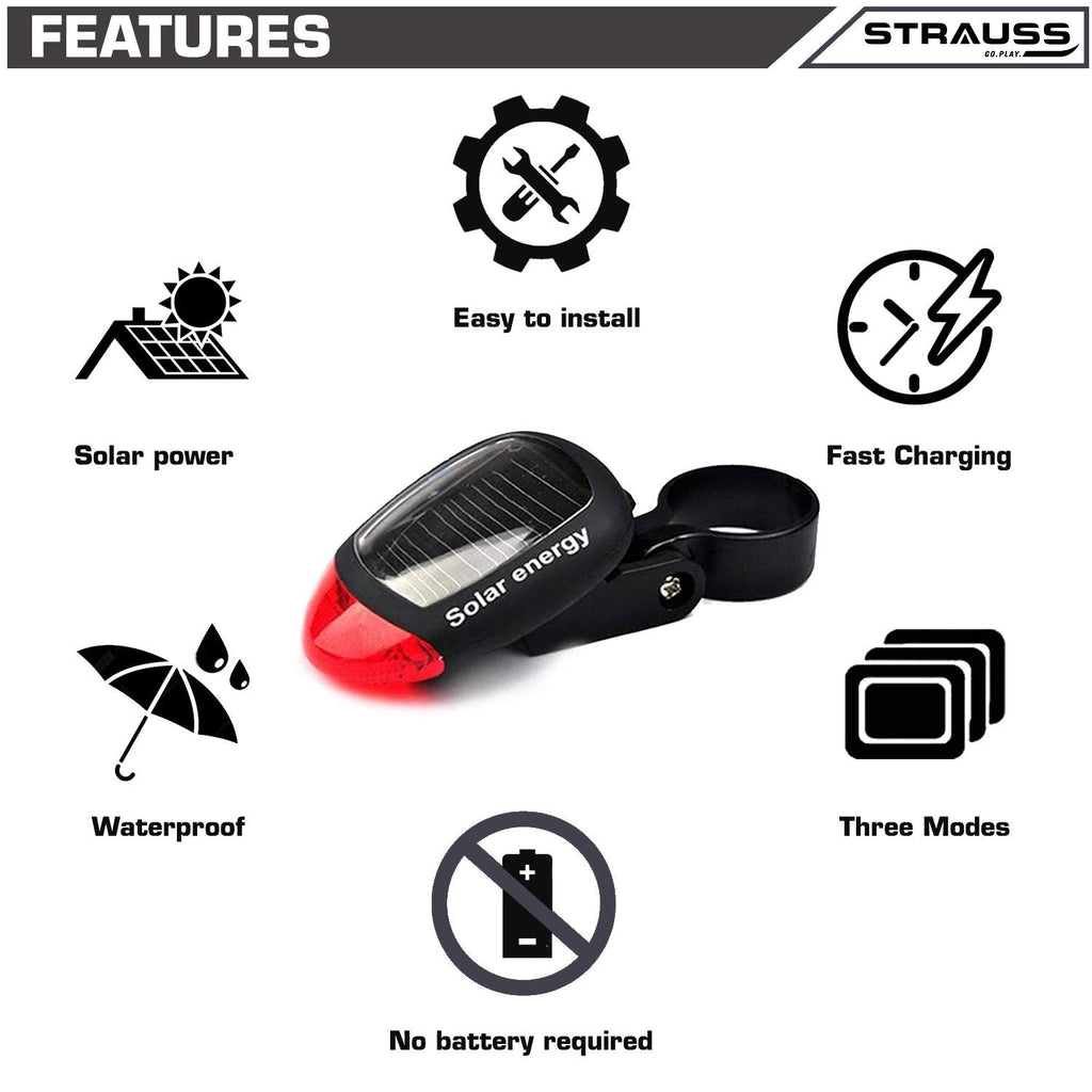 Bicycle Solar Tail Light | Cycle Back Light | Cycle Rear Light (Pack ...