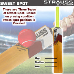 Strauss Supreme Scoop Tennis Cricket Bat,Full Duco,Golden, (Wooden Handle)