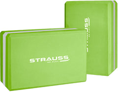 Strauss Yoga Block (Green/Grey),Pair