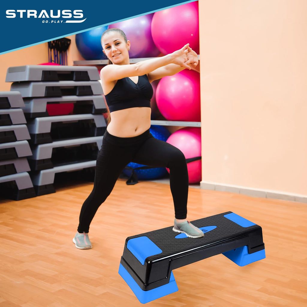Strauss High Rise Aerobic Stepper | Two Height Level Adjustments - 6 ...