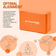 Strauss Yoga Block (Orange) and Yoga Block (Orange)