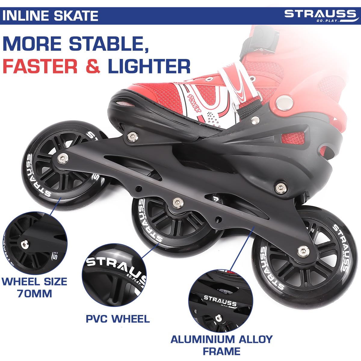 Strauss Inline Skates - Smooth gliding experience