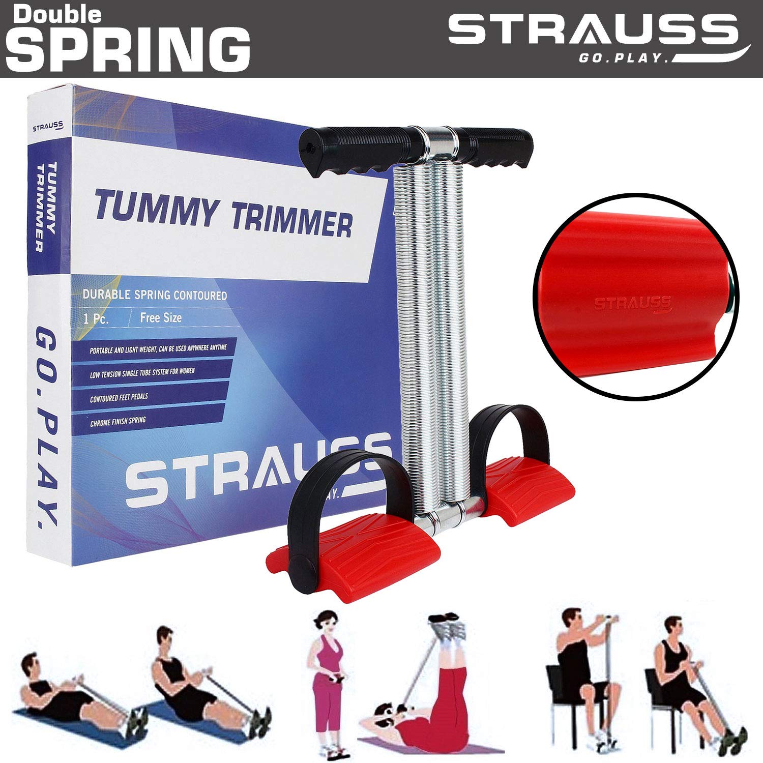 Strauss Tummy Trimmer Pro Stomach Exercise Machine for Women and